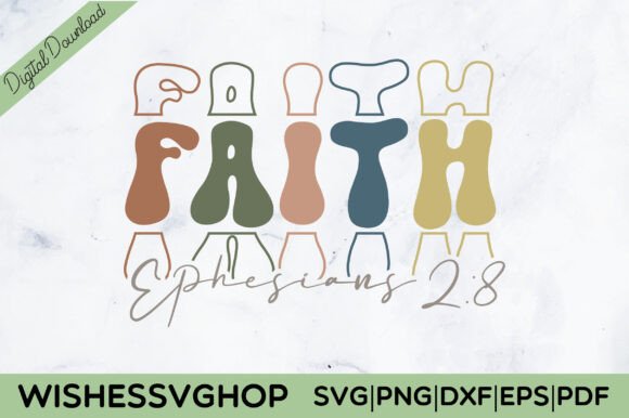 Using Faith Ephesians 2 8 SVG PNG in Real Embroidery Projects