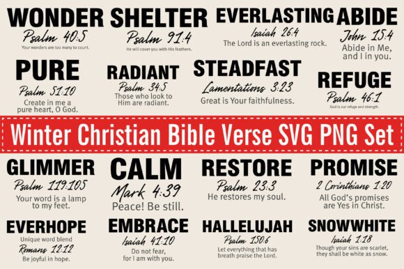 Winter Christian Bible Verse SVG PNG Set Review for Embroidery Projects